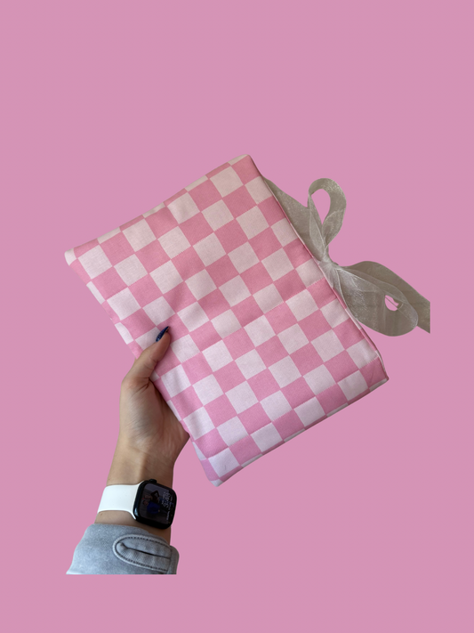 Pink Checker Print Bible/Book Sleeve - Ideal for Book Lovers